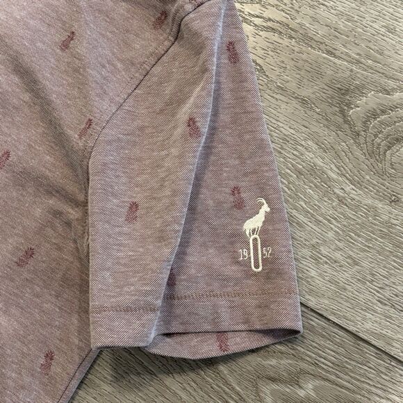 Linksoul Golf Polo Shirt Mens Medium Pineapple All Over Print Tropical Goat Hill - Picture 3 of 7